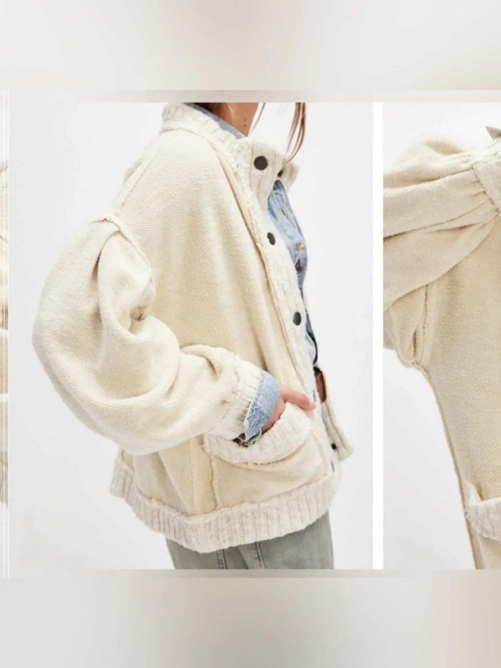NWOT Free People We The Free Cute In This Cardi - Tea Ivory Cream - XS